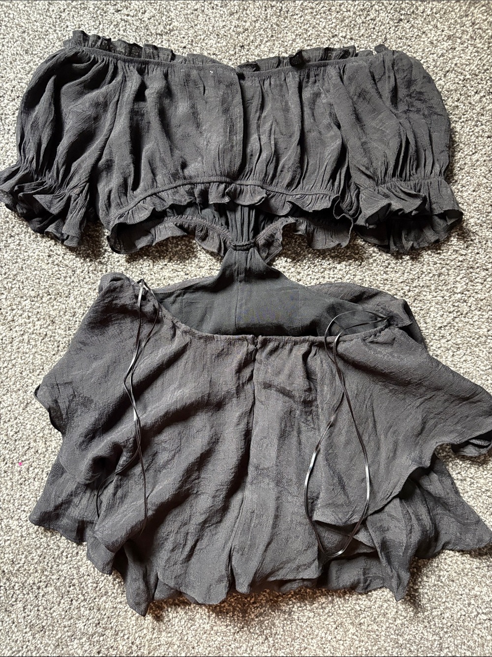 Black Ruffle Romper - Picture 3 of 5
